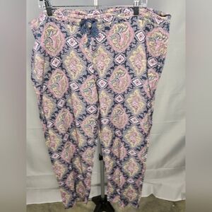 Sundance Boho Paisley‎ Cottagecore 100% Cotton Drawstring Pants, Petite Large